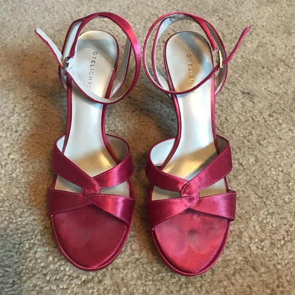 David's Bridal Shoes - Reddish Pink Heels